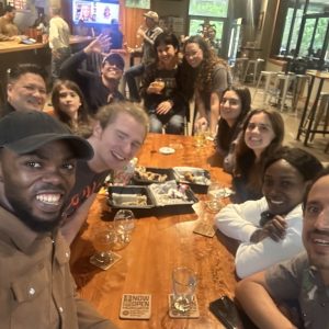 Dinglasan lab team members at a local brewery