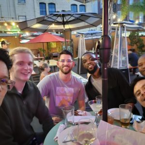 Dinglasan lab team members at a local restaurant